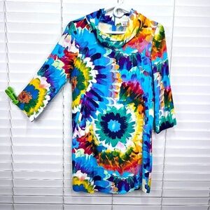 👗|•GLAM•| Multicolor Tie Dye Flower Tunic / Dress